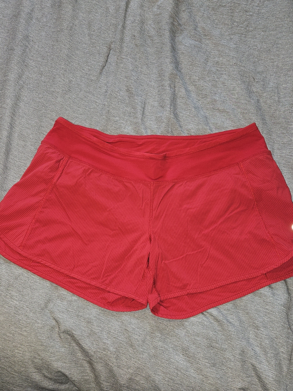 lululemon athletica Bright Red Ribbed Athletic Shorts